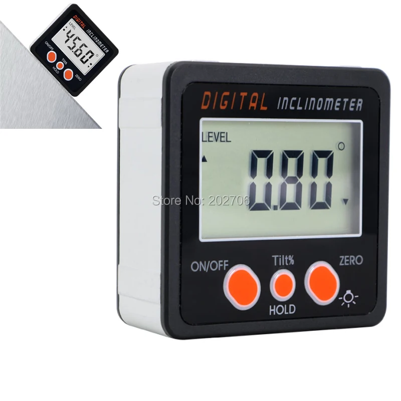 Водонепроницаемый цифровой мини-транспортир IP54 электронный инклинометр с