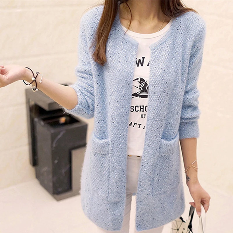 OLGOTUM 2019 New Spring&ampAutumn Women Casual Long Sleeve Knitted Cardigans Autumn Crochet Ladies Sweaters Fashion Cardigan |