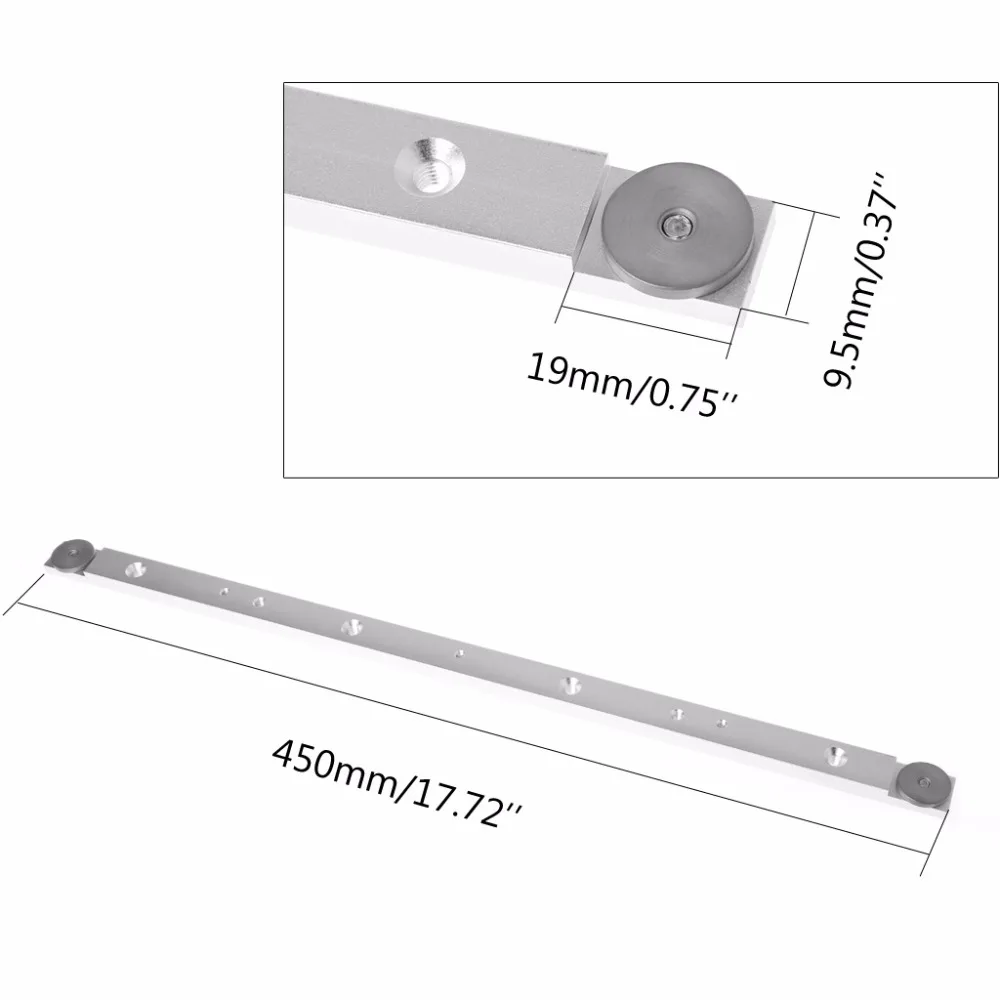 

Woodworking DIY Tools Miter Track Stop 450mm Aluminium Alloy Rail Miter Bar /Slot For T-Slot T-Tracks Manual Durable In Use