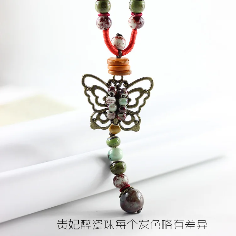 2018 Hot Fashion Handmade Ceramic String Beads long Strand Necklace Tassel Pendant Jewelry For Women New | Украшения и аксессуары