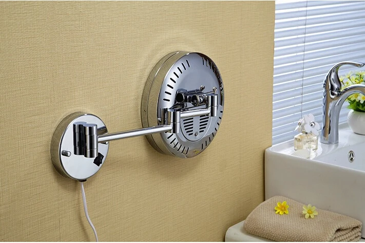 Wall Mounted 8 inch Brass 3X Magnifying LED Dressing Mirror Makeup Cosmetic Lady Gift | Обустройство дома