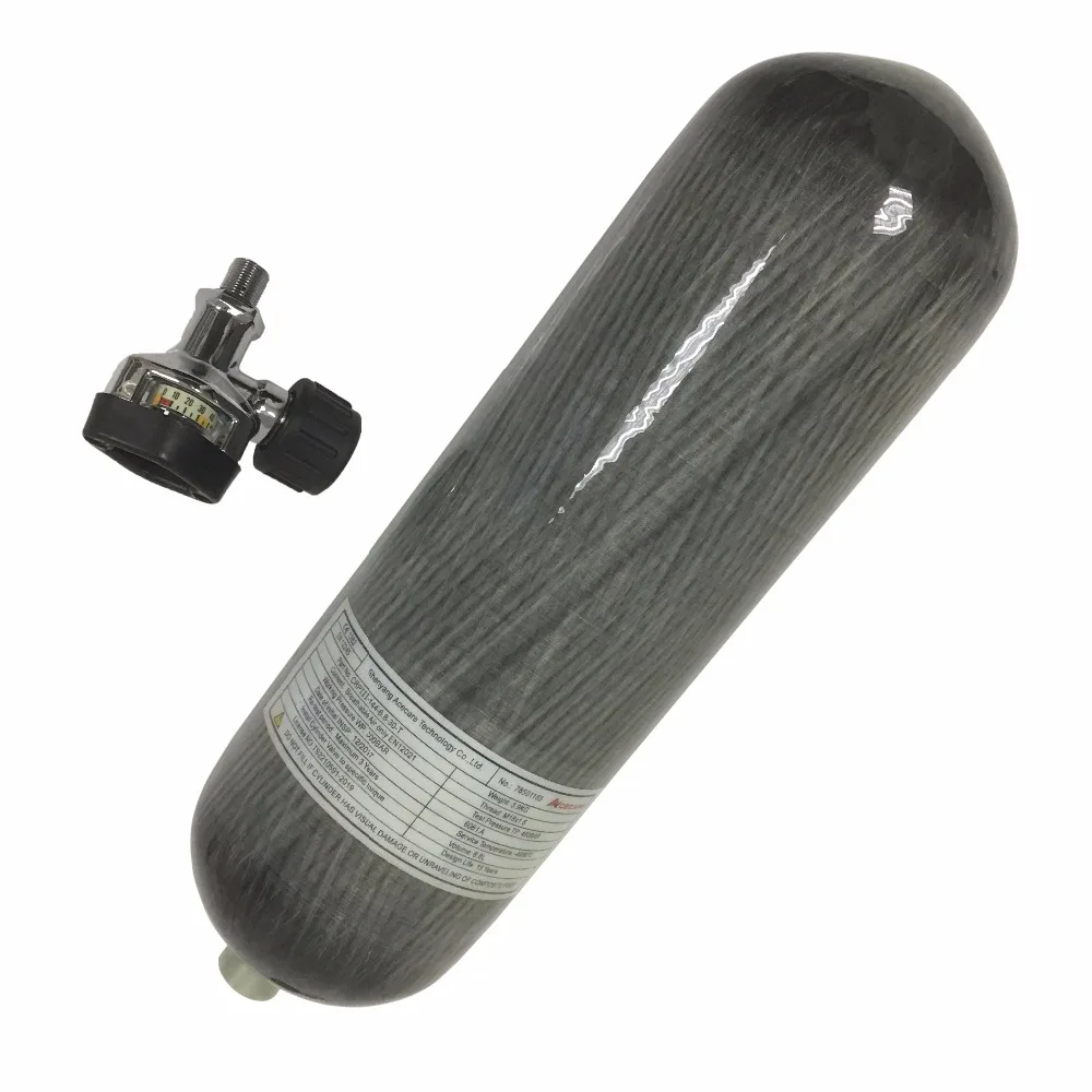 Bestellen AC16821 6.8L Carbon Faser Zylinder, Paintball Flasche PCP, Air Gun Gewehr Tank Mit Eine Hohe Qualität Gauge Ventil Regler Paintball
