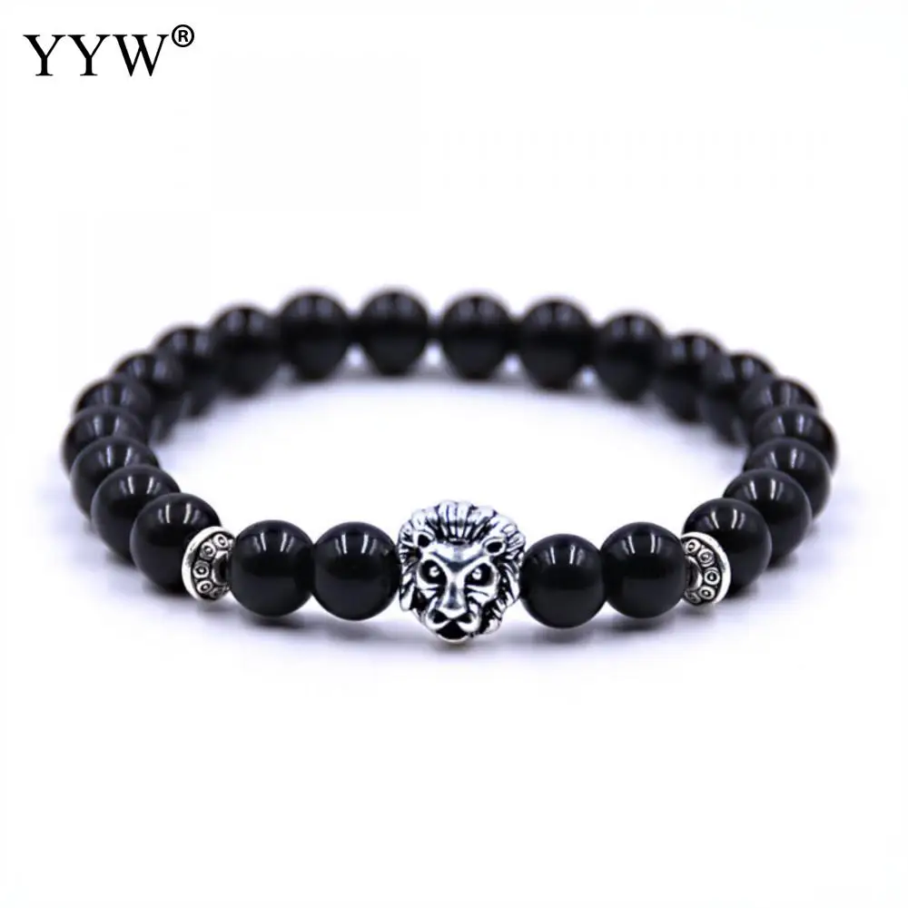 2019 Trendy Gothic Glass Stone Buddha Bracelets Charm Women men Lion Bangle Hombre Fashion Jewelry | Украшения и аксессуары
