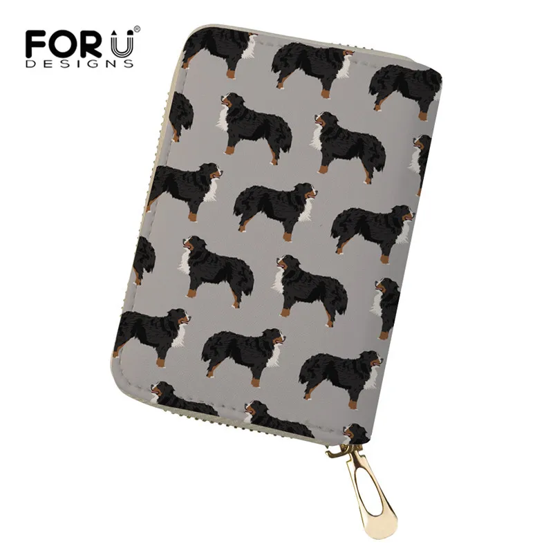 ZJZ535Z5 FORUDESIGNS Бернская горная собака Pet кожаный карман-держатель для карт ID Кредитная карта кошелек-органайзер карманы Защитные чехлы для путешествий - Цвет: ZJZ535Z5