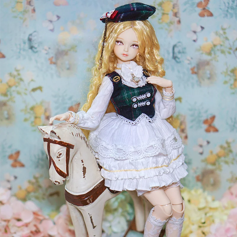Кукла DBS 1/4 BJD № 12 с золотыми волосами механическими суставами тела макияжем
