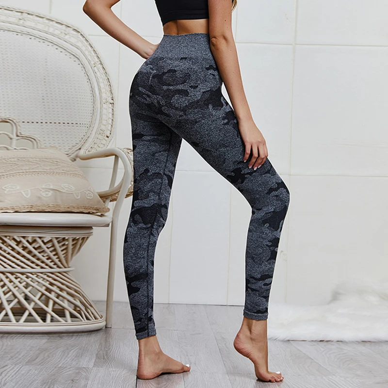 Women Seamless Yoga Leggings High Waist Fitness Wear Tight Sports Pants Camouflage Soft Slim Workout Pilates Gym Clothing Leggin | Спорт и