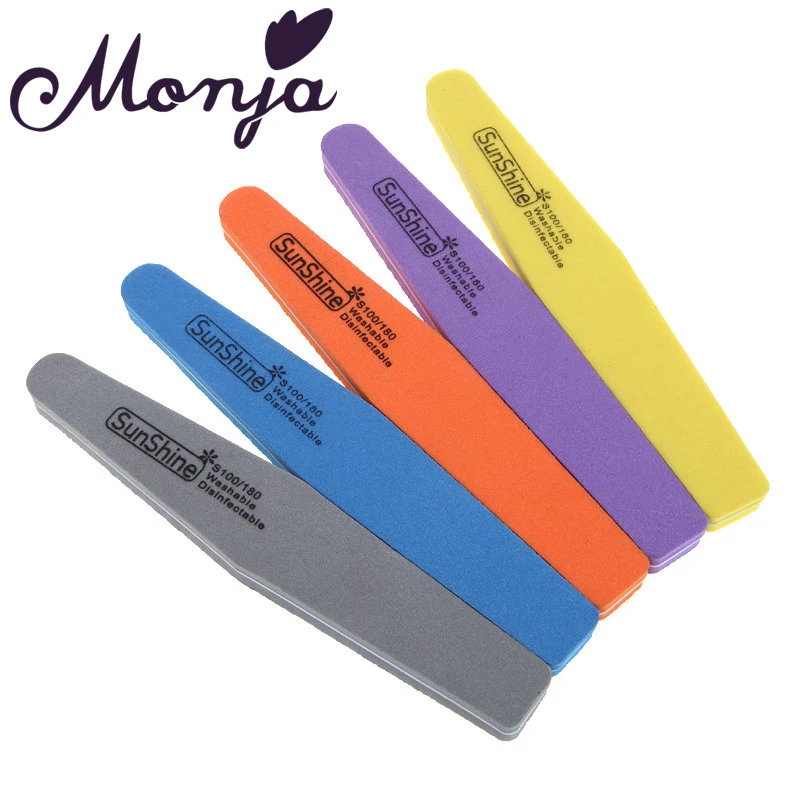 Моющаяся двухсторонняя губка для ногтей Monja полировальный полировщик случайного