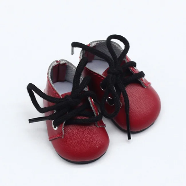 Красный 5*2,8 см, 8 цветов, модная мини-игрушка из искусственной кожи, обувь для куклы EXO, подходит для куклы размером 14,5 дюйма, как для BJD, аксессуары Ragdoll - Цвет: Красный