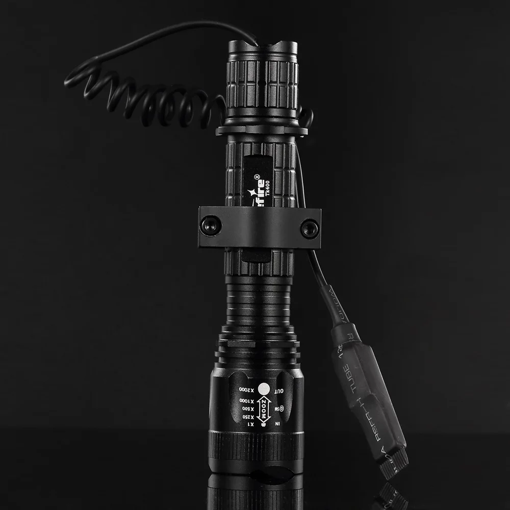 AloneFire TK400 тактический флэш-светильник L2 светодиодный фонарь лампа вспышка светильник фонарь с креплением пульт дистанционного управления переключатель давления 18650