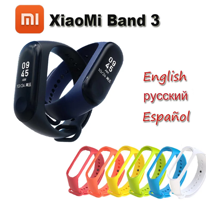 Новый Xiao mi Band 3 band фитнес трекер пульсометр 0 78 ''OLED дисплей тачпад Bluetooth 4 2 для