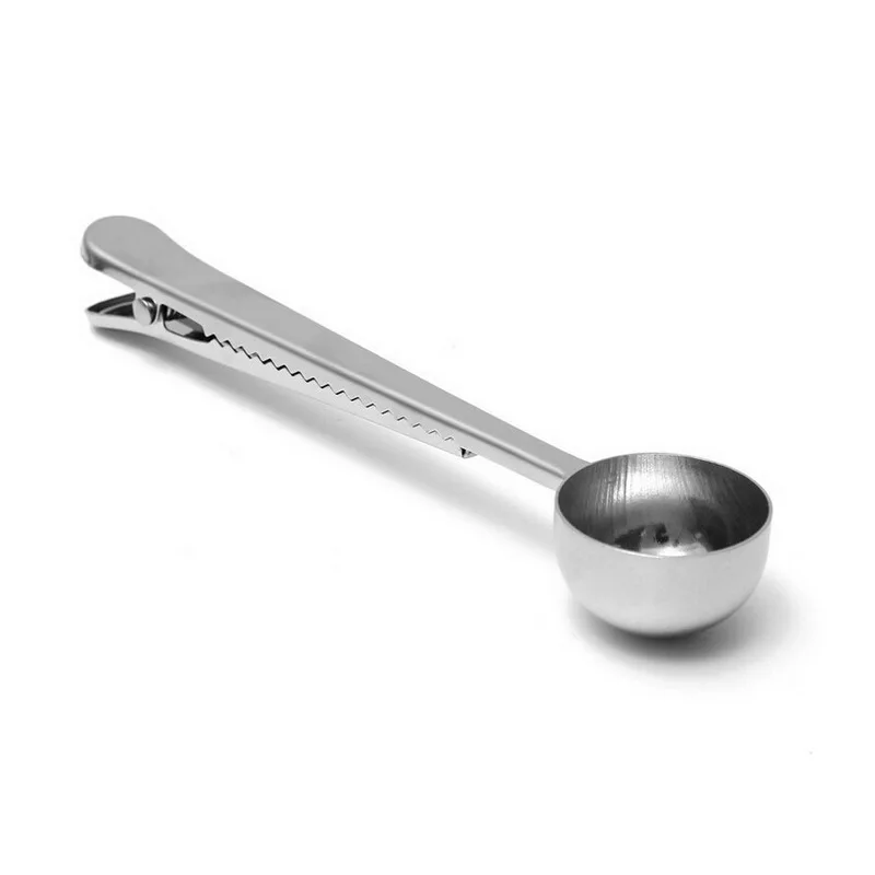 1PC 304 Stainless Steel Coffee Scoop With Clip Tea Measuring Cup Ground Spoon OK 0264 | Дом и сад