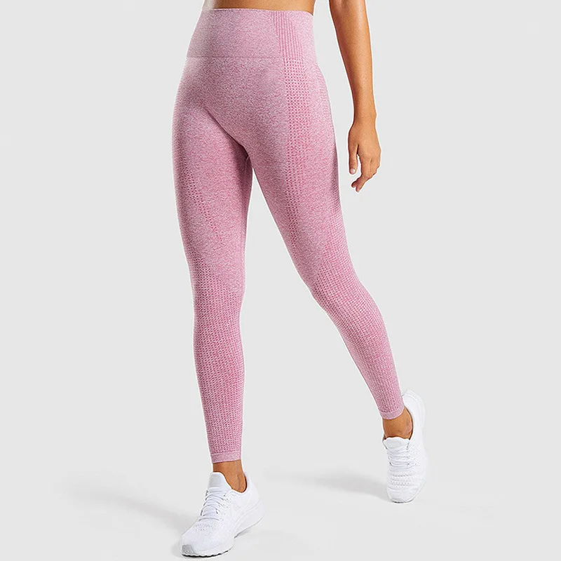 Pink SALSPOR, бесшовные леггинсы с высокой талией, женские, в горошек, Бесшовные штаны для йоги, для спортзала, с контролем живота, пуш-ап, спортивные Леггинсы, для фитнеса, спортивная одежда - Цвет: Pink