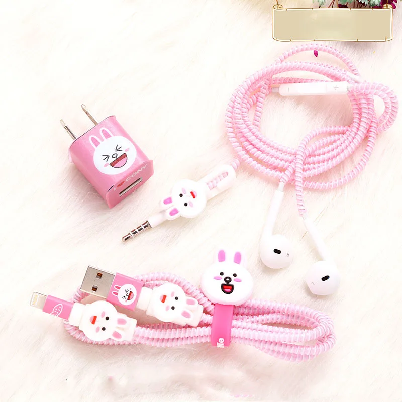 Набор для намотки кабеля Diy TPU спиральный usb-кабель для зарядки протектор провод для наушников защита для iPhone 5 5S 6 7 8 наклейки для зарядного устройства