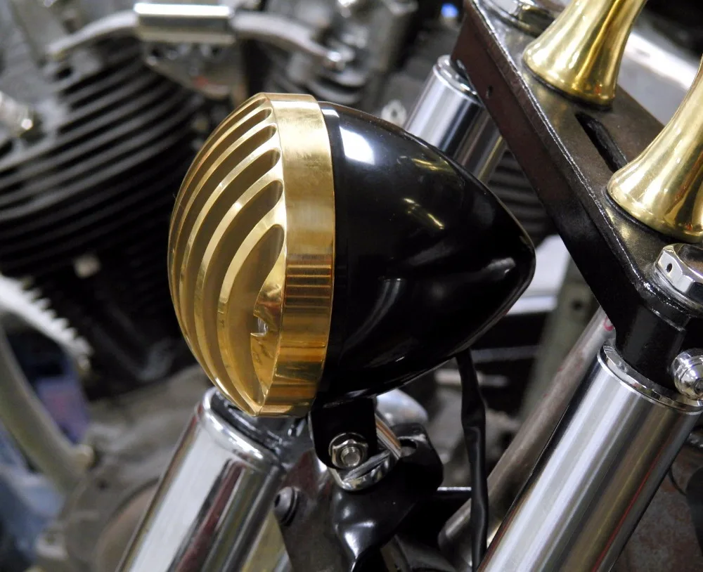 Бесплатная доставка Черный латунь 4 3/4 &quotмотоцикл головного света/фара для HARLEY