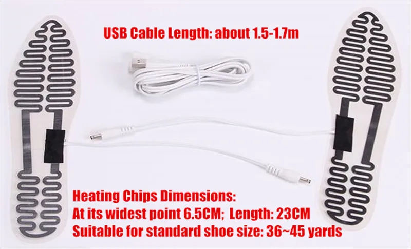 Usb-стельки с электрическим подогревом, прозрачная ПЭТ высококачественная металлическая нагревательная пленка, подходит для 36~ 45 ярдов, зимние теплые стельки, теплая обувь