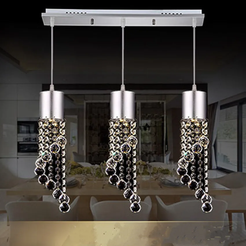 220 V светодиодный, современный, модный, с 3 головками, стеклянный crsyal drop light, белый/теплый белый, лампа для дома