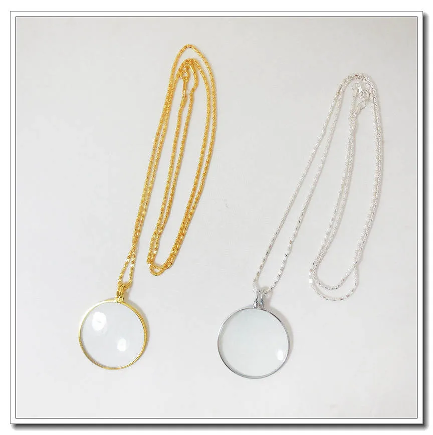 Функциональное простое золотое и серебряное увеличительное стекло для