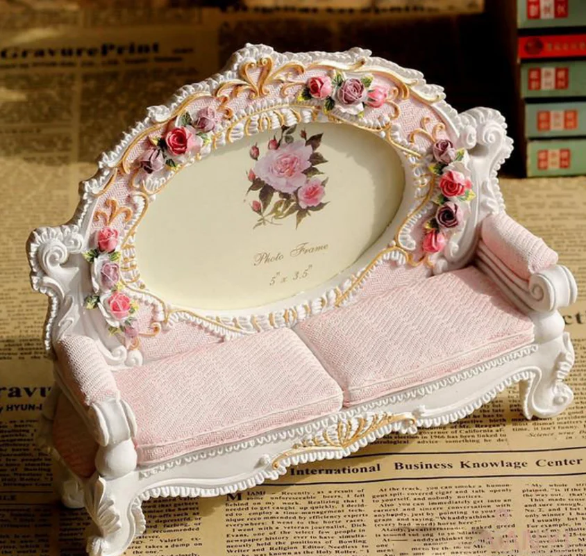 5 дюймов ручной работы Полимерная фоторамка Европейский классический диван