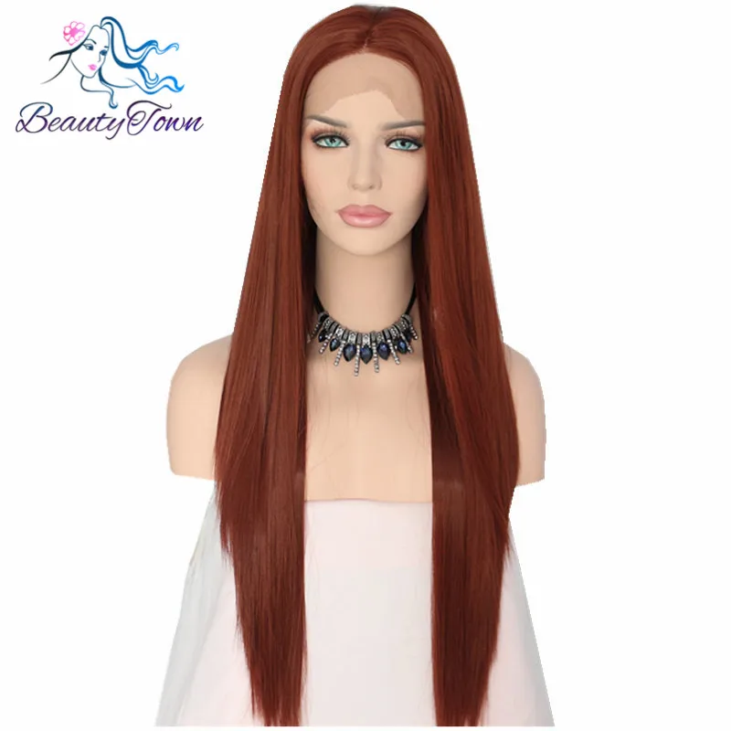 BeautyTown коричневый цвет Безглютеновые термостойкие люди hairline высокой плотности ручной работы маскарад Вечерние синтетические парики на кружеве