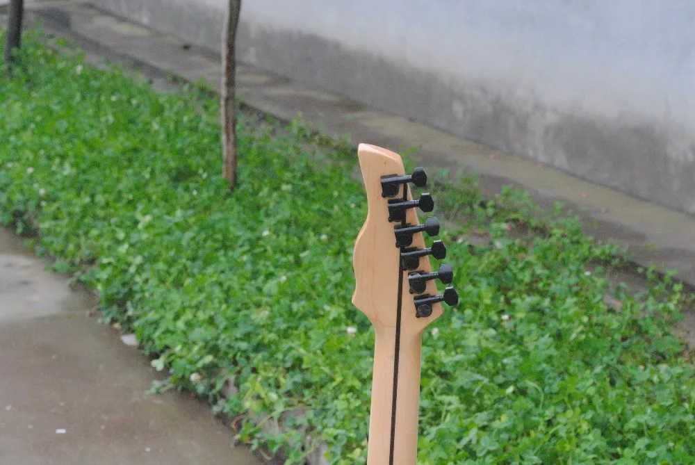 Custom Shop Langre Elecitrc гитара SR-012 полый корпус черное дерево гриф заусенец клен Топ эбеновый мост