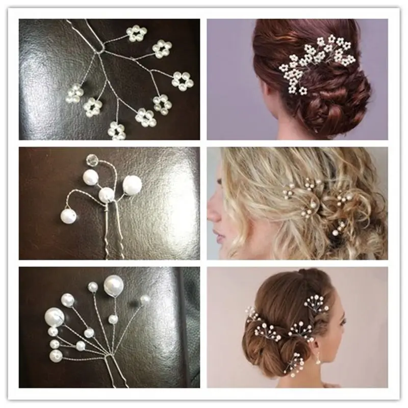 Заколки для волос женщин и девочек 5 шт. имитация жемчуга трендовая Свадебная