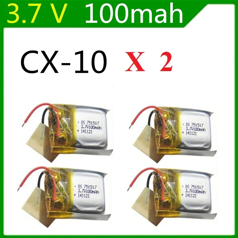 Бесплатная доставка 2 шт./лот 3 7 в 100 мАч cheerson CX 10 cx10 4G RC вертолет/RC Квадрокоптер