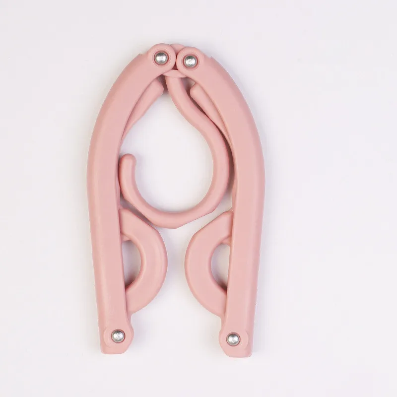 

1 Pcs Portable Multifunctional Folding Clothes Hanger Travel Outdoors Easy To Wear Clothes Hanger Plastic Clothes Hanger