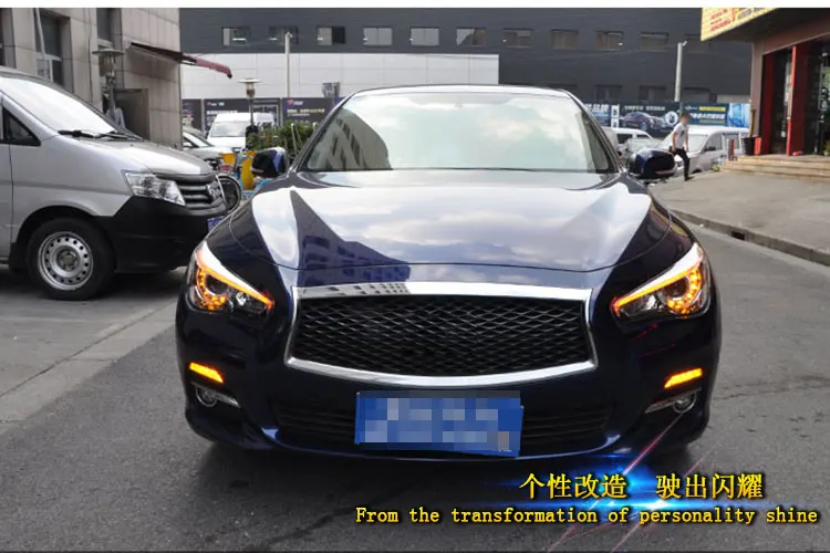 Авто часть стиль светодиодный головной фонарь для Infiniti Q50 светодиодный фары- для Q50L drl H7 hid Биксеноновые линзы angel eye ближнего света