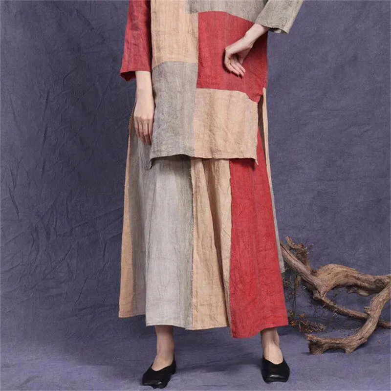 Женские винтажные юбки в национальном стиле SCUWLINEN повседневные свободные