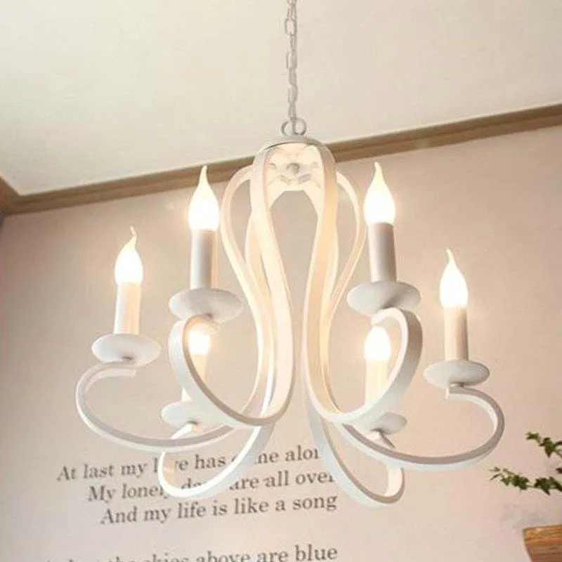 

Современная Белая Свеча BOKT, подвесные светильники E14, металлическая американская лампа для гостиной, креативная Подвесная лампа для спальн...