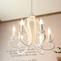 bokt modern white candle pendant lights e14 metal american living room light creative bedroom restaurant hanging pendant lamp