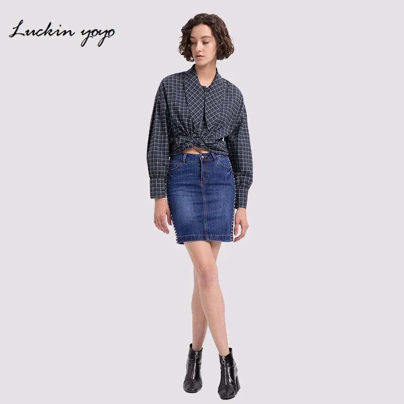 джинсовые короткие юбки больших размеров Сексуальная мини юбка шикарная тонкая