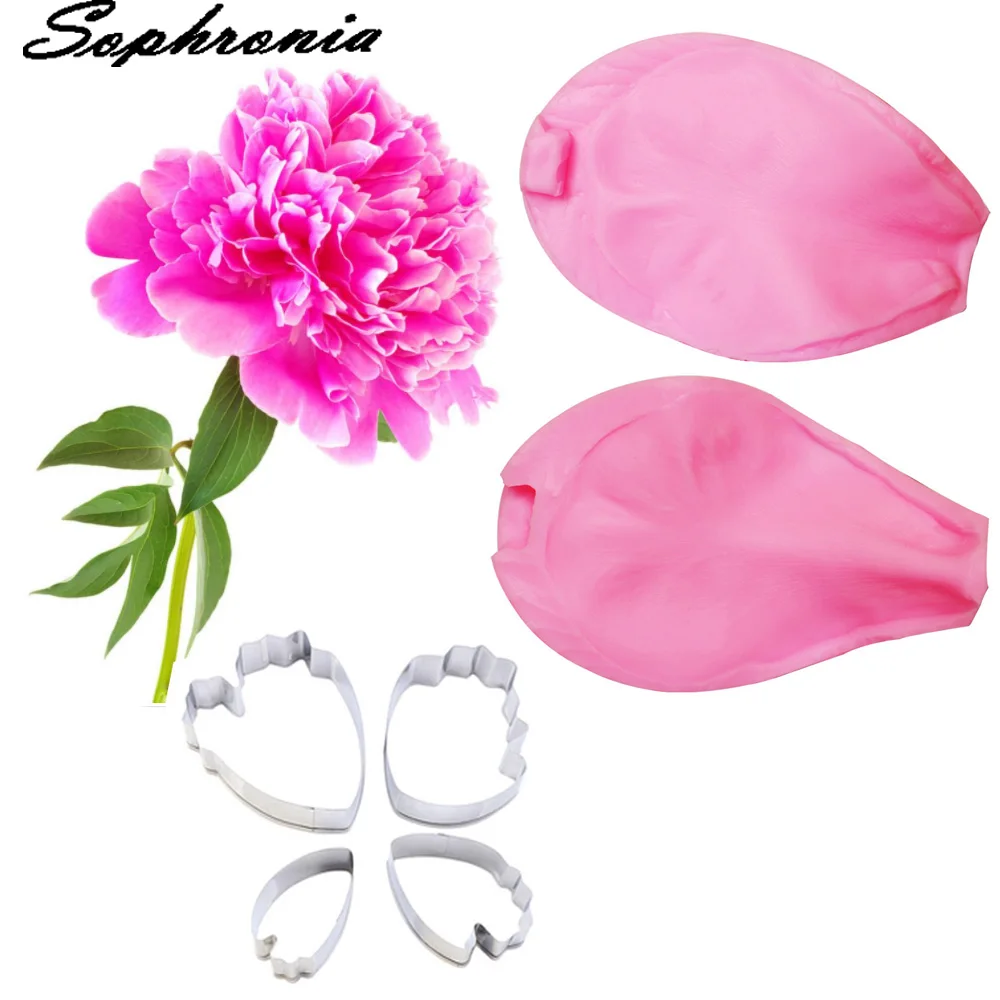 Силиконовая форма в виде лепестков пиона для помадки инструменты украшения