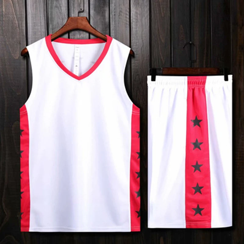 Blank basketball jersey &amp shorts training suit men Sleeveless Running sportswear uniform |