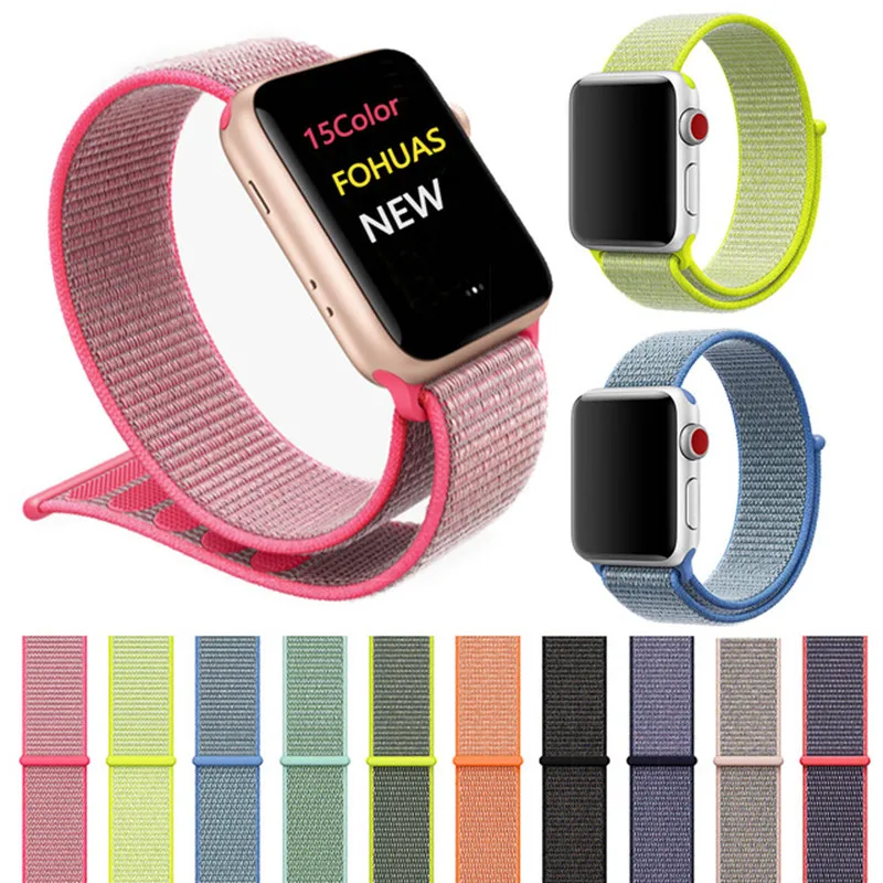 Спортивный нейлоновый ремешок для Apple Watch, ремешок 40 мм, 44 мм, ремешок для iWatch серии 1, 2, 3, 4, цветные сменные ремешки для часов 38 мм, 42 мм