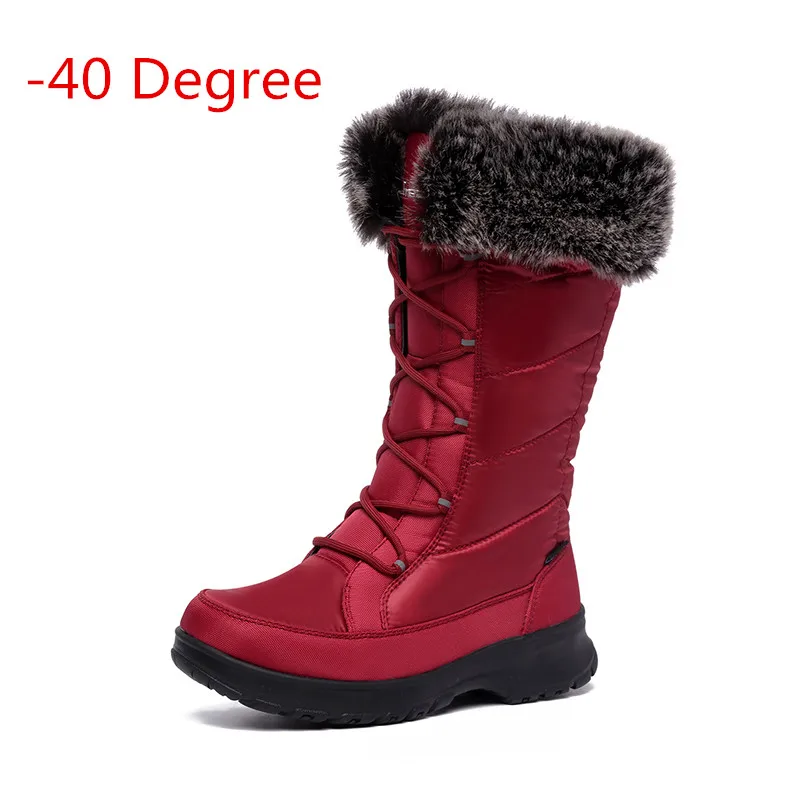 

EXCARGO -40 Degree Keep Warm Woman Snow Boots High 2018 Waterproof Female Winter Warm Cotton Padded Shoes Laides Fur Snow Boots