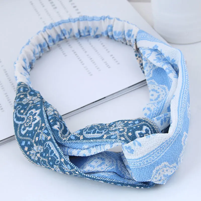 Богемная головная повязка с принтом для женщин крест тюрбан повязки волос