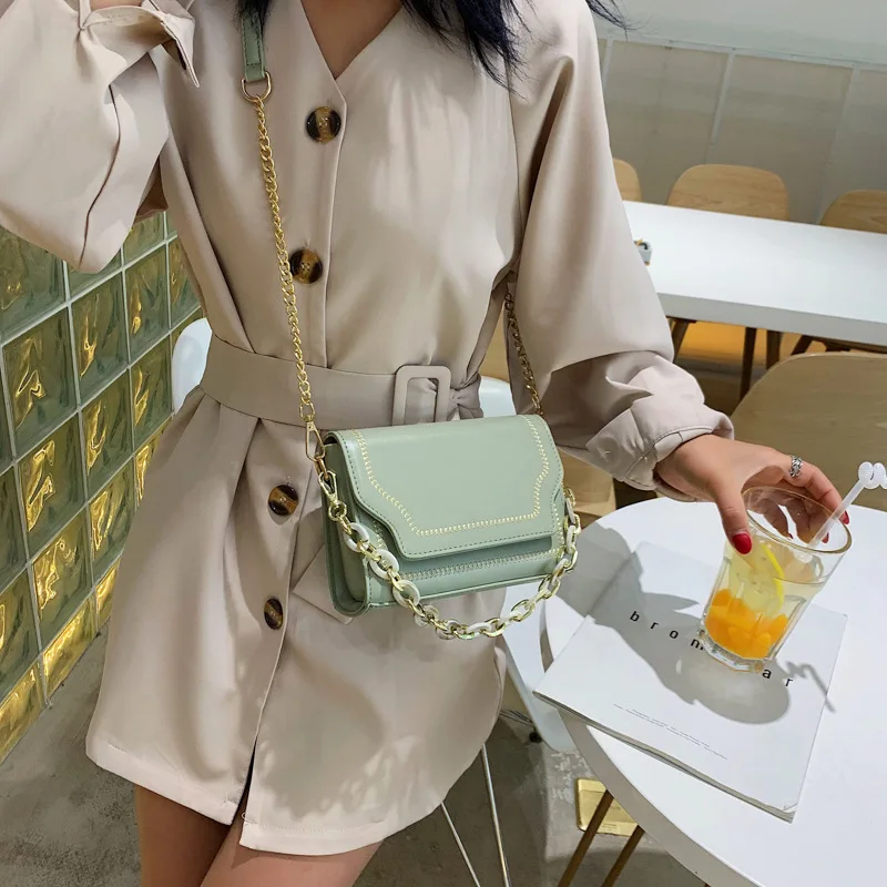 Акриловая цепь Для женщин сумки из натуральной кожи шикарное ожерелье с