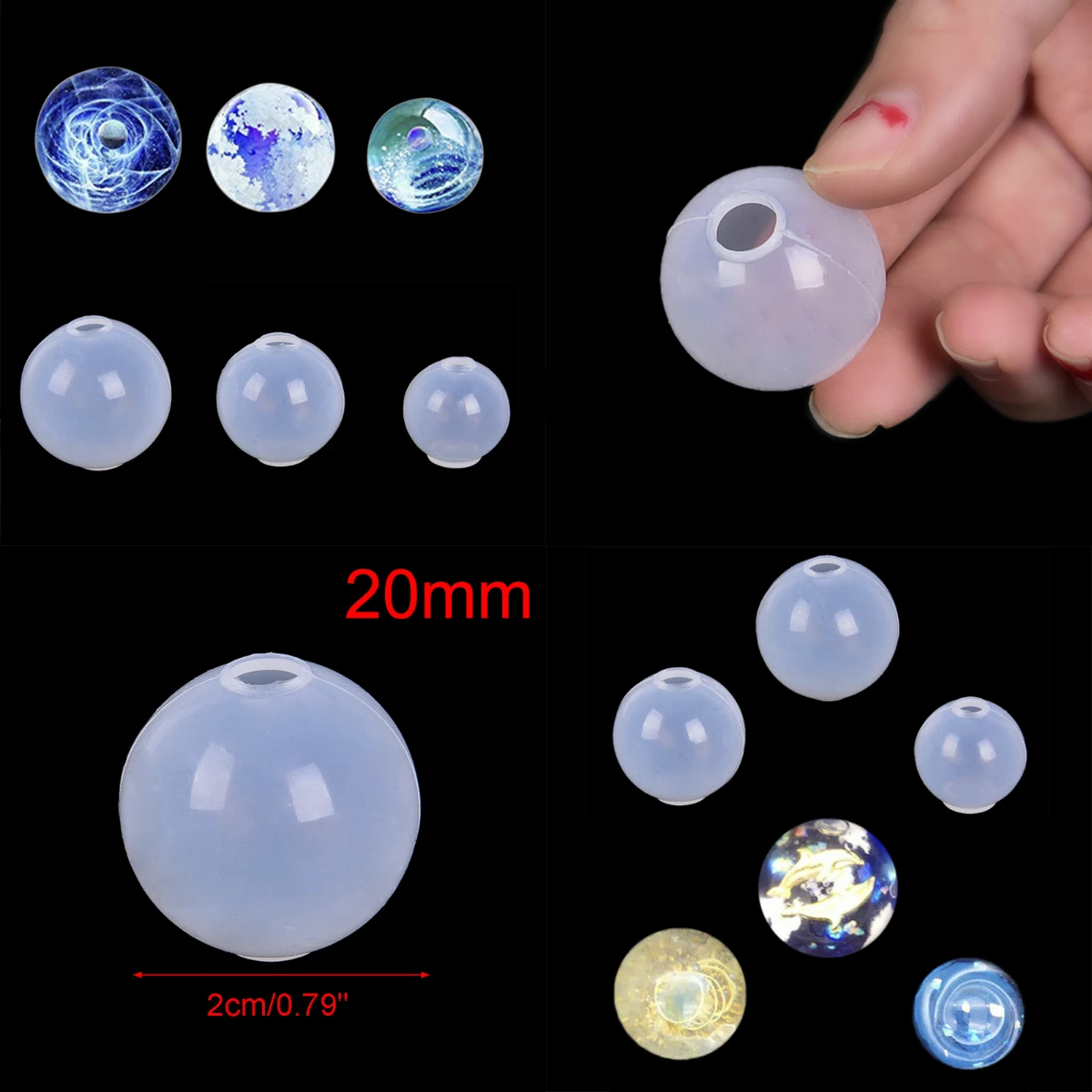 

20/25/30 мм DIY стерео сферические силиконовые формы для изготовления украшений своими руками Вселенной шарики смолы Украшения-форма для литья ...