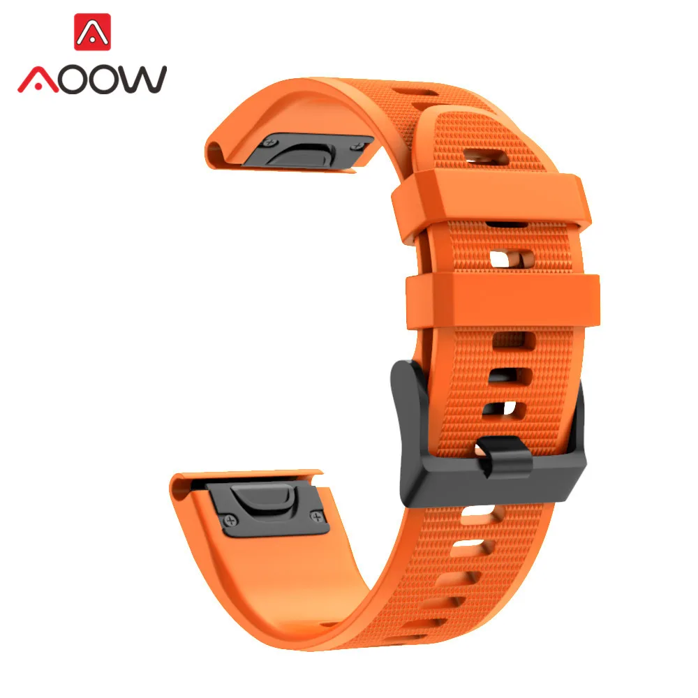 Orange 22 мм 26 мм силиконовый ремешок для часов Garmin fenix 3 HR fenix 5X fenix 3HR fenix 5 Plus быстросъемный сменный ремешок для браслета - Цвет ремешка: Orange