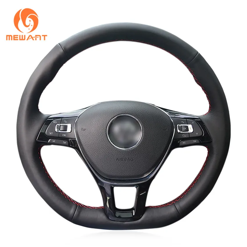 Чехол MEWANT из натуральной кожи для руля Volkswagen VW Golf 7 (VII) Polo Arteon Caddy Jetta Passat Alltrack