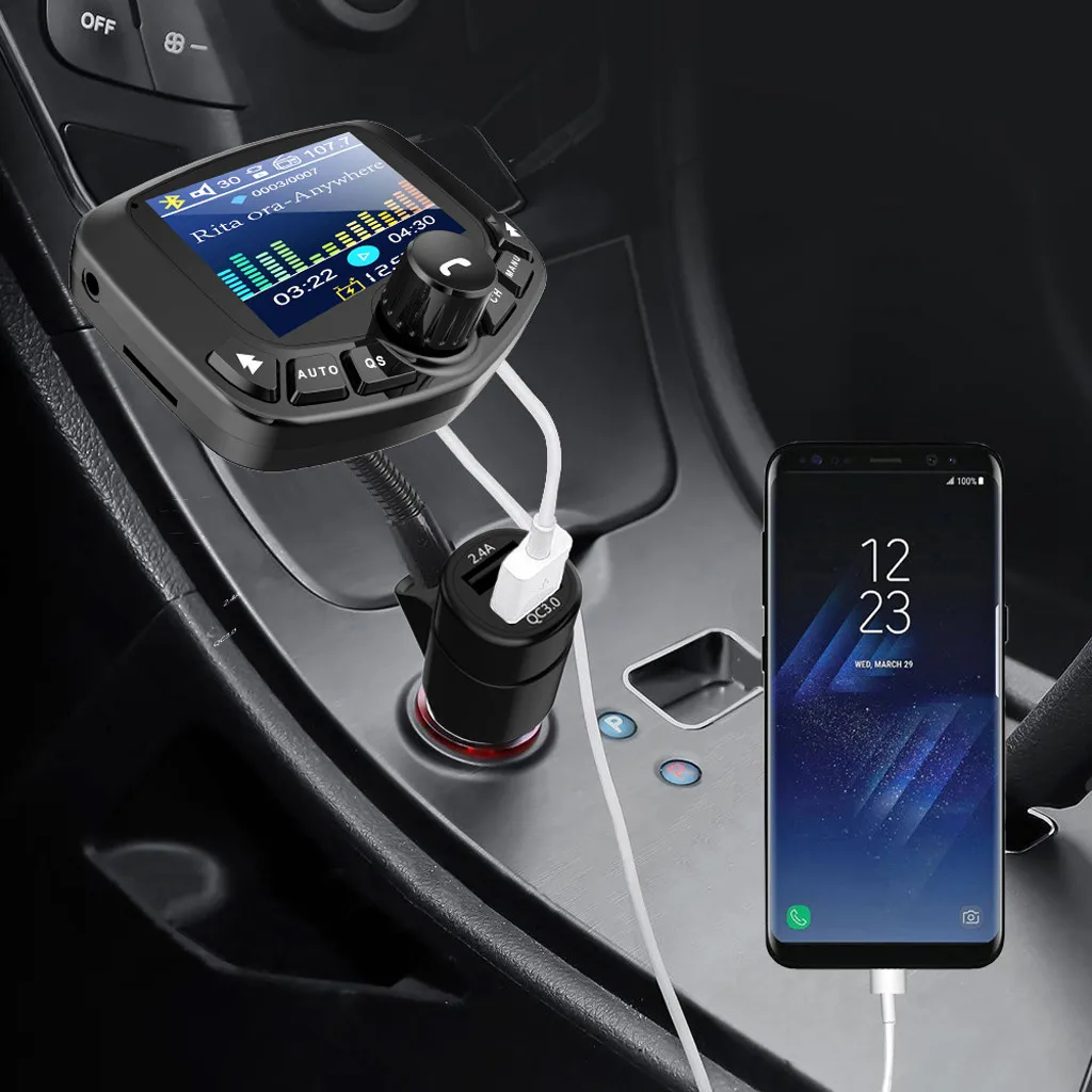 Автомобильный Зарядное устройство Bluetooth FM передатчик модулятор адаптер 3 Порты и