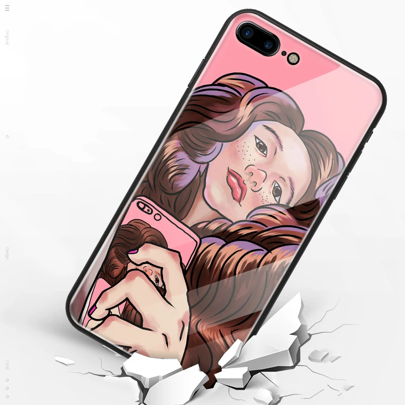 Y-ZU Phone Case For iPhone 6 6s 7 8 6/7/8 plus Pink Colour Lovely Hand Shell Originality Personality Silicone edge protection |