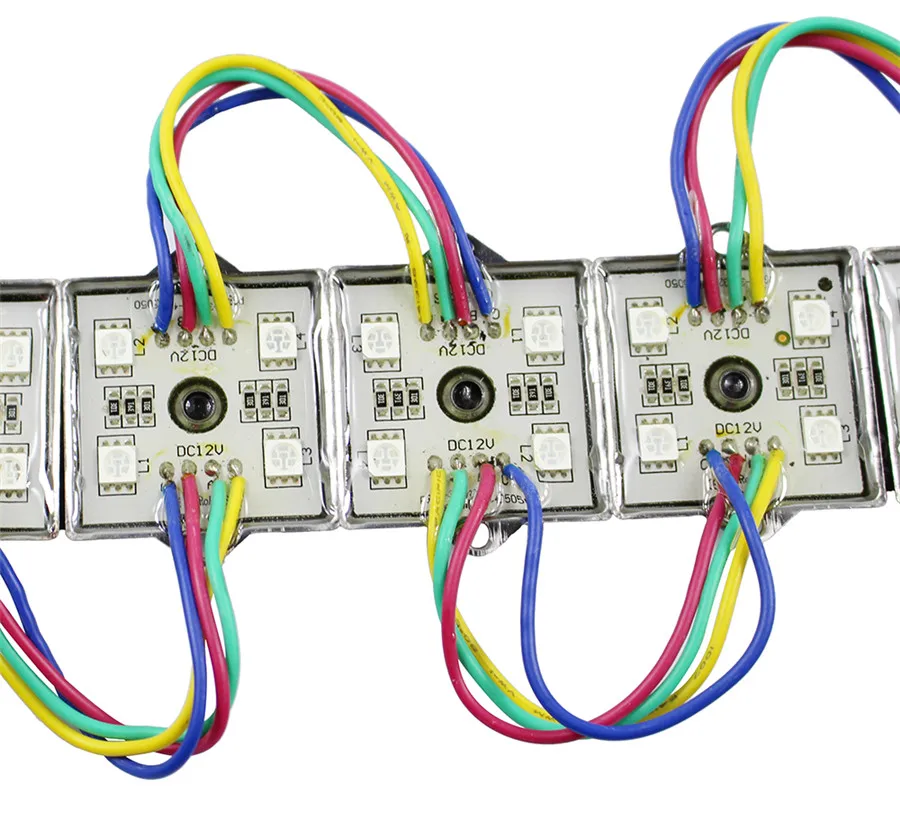 Супер яркий 20 шт./лот DC12V 5050 RGB светодиодный модуль 4 светодиода водонепроницаемый