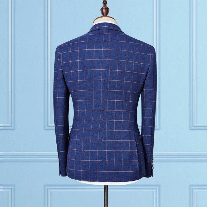 Мужские костюмы Slim Fit (пиджак + жилет брюки) набор современный новейший дизайн