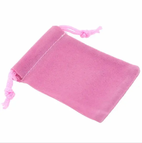 Pink 100 шт бархатные мешочки с завязками мягкие разноцветные подарочные пакеты для ювелирных изделий 5x7 см 7x9 см 9x12 см - Цвет: Pink