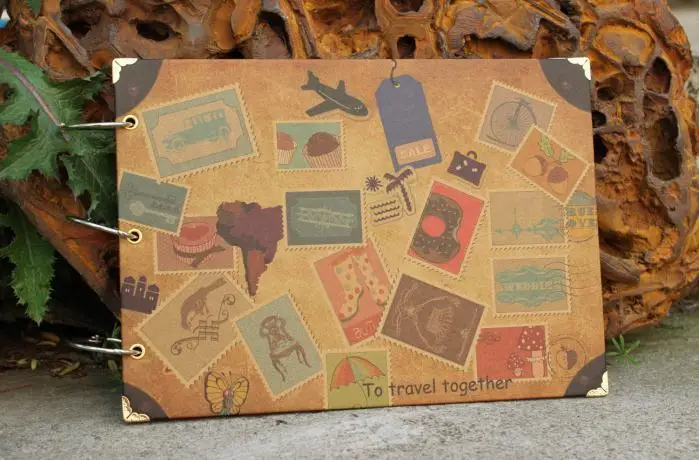 Бесплатная доставка 10 дюймовый фотоальбом сделай сам из воловьей кожи