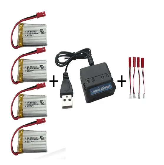 Литий полимерный аккумулятор 3 7 в 650 мАч * 4 шт. + зарядное устройство 1 для FY550 HJ818 1315