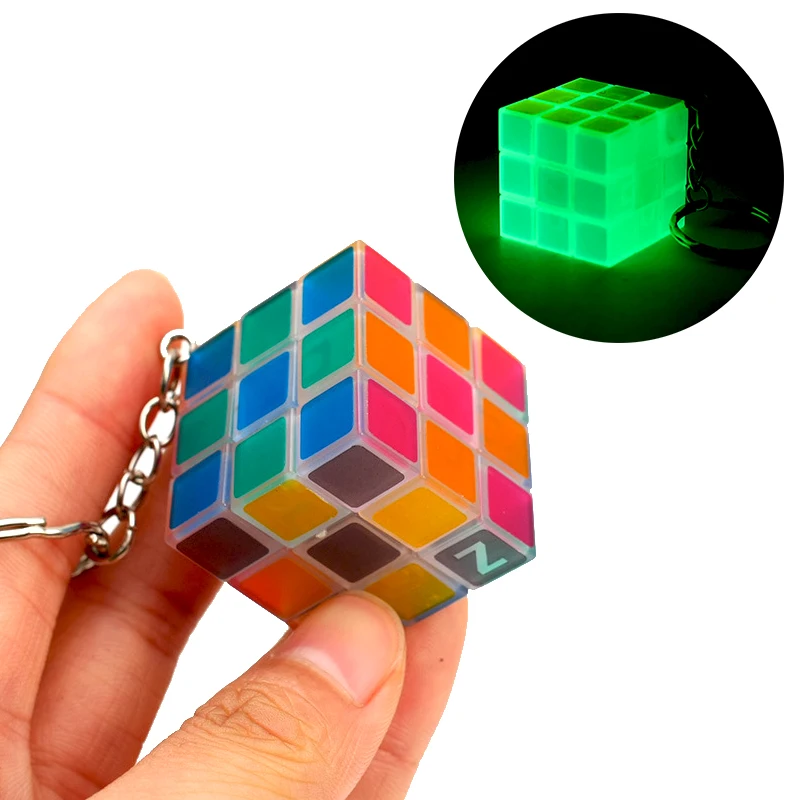 2019 продажа мини Волшебный куб брелок светится в темноте прозрачный карман 3х3х3