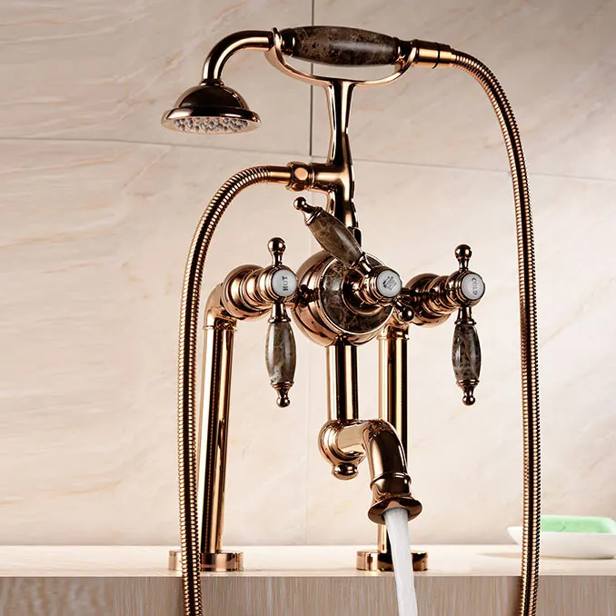 Роскошные цвета розового золота твердая латунь мраморный камень ванная комната